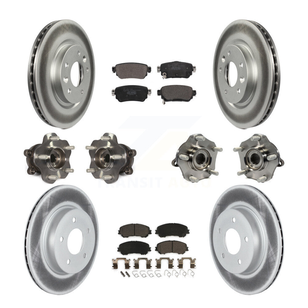 Kit de plaquettes de rotor de frein enduites de roulement de moyeu avant et arrière (10 pièces) pour Nissan Rogue Spor