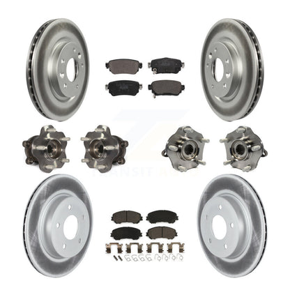 Kit de plaquettes de rotor de frein enduites de roulement de moyeu avant et arrière (10 pièces) pour Nissan Rogue Spor