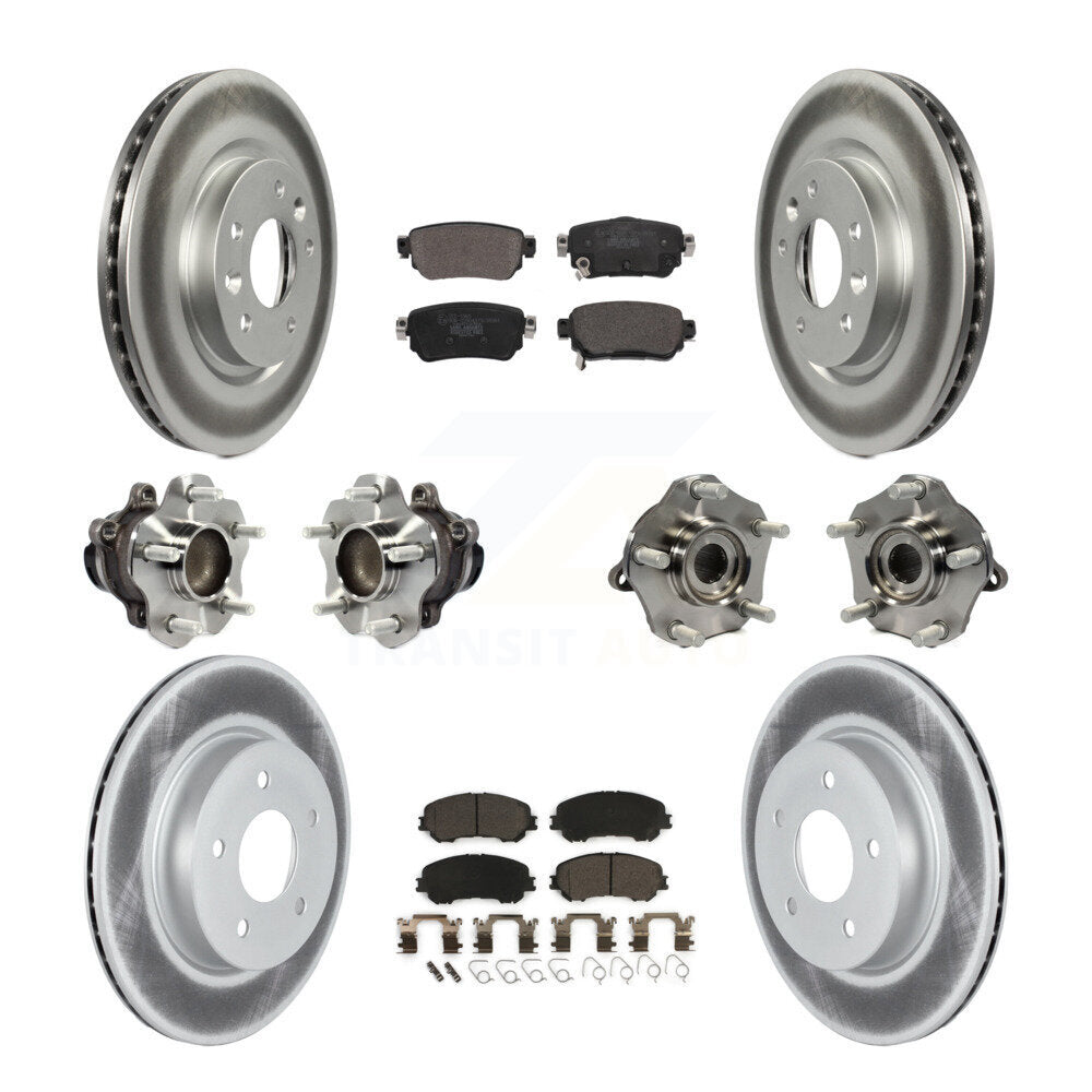 Kit de plaquettes de rotor de frein enduites de roulement de moyeu avant et arrière (10 pièces) pour Nissan Rogue Spor