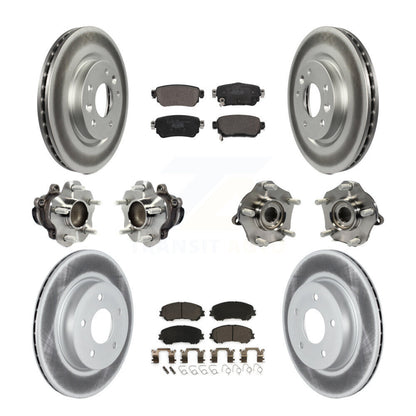 Kit de plaquettes de rotor de frein enduites de roulement de moyeu avant et arrière (10 pièces) pour Nissan Rogue Spor