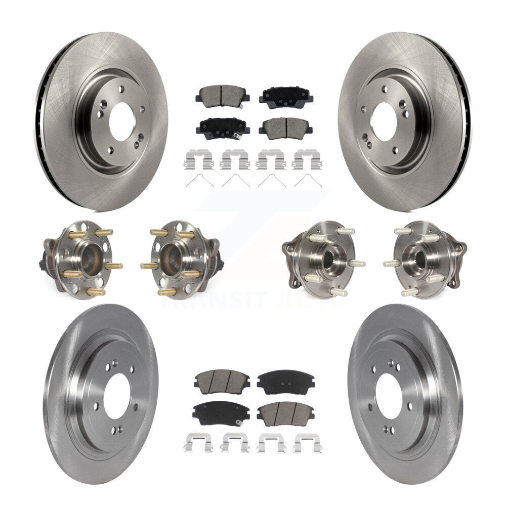 Kit de rotors et plaquettes de frein à disque, roulements de moyeu avant et arrière (10 pièces) pour Kia Sportage