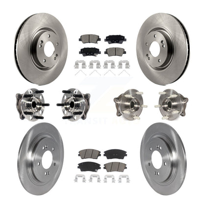 Kit de rotors et plaquettes de frein à disque, roulements de moyeu avant et arrière (10 pièces) pour Kia Sportage