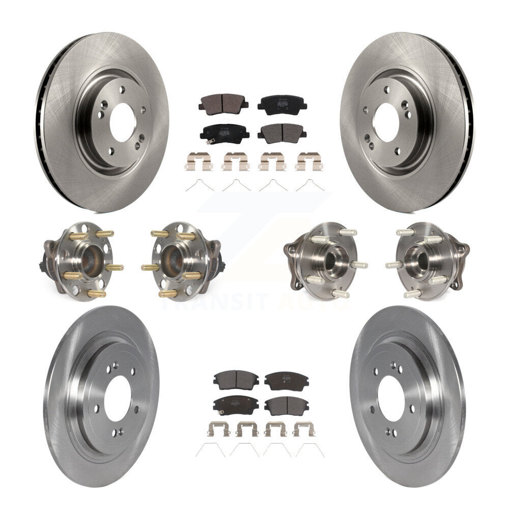 Kit de rotors et plaquettes de frein à disque, roulements de moyeu avant et arrière (10 pièces) pour Kia Sportage