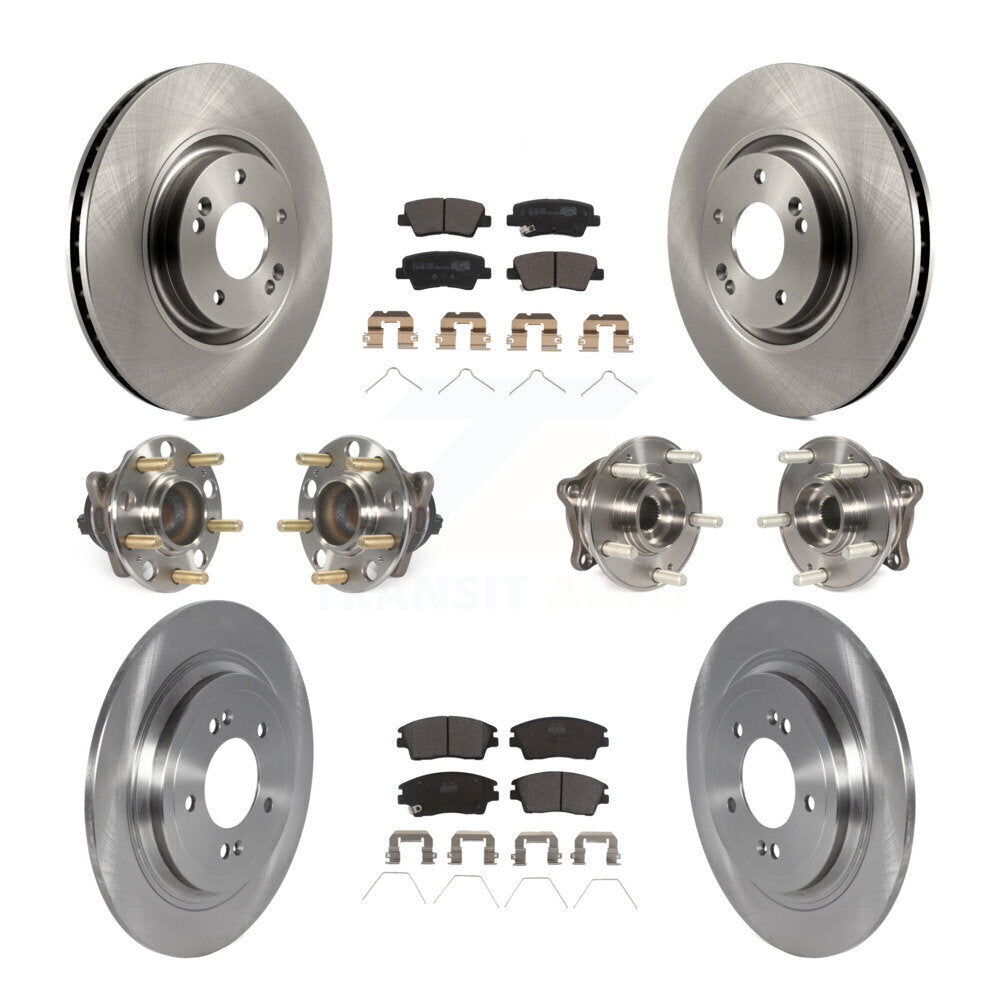 Kit de rotors et plaquettes de frein à disque, roulements de moyeu avant et arrière (10 pièces) pour Kia Sportage