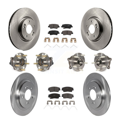 Kit de rotors et plaquettes de frein à disque, roulements de moyeu avant et arrière (10 pièces) pour Kia Sportage