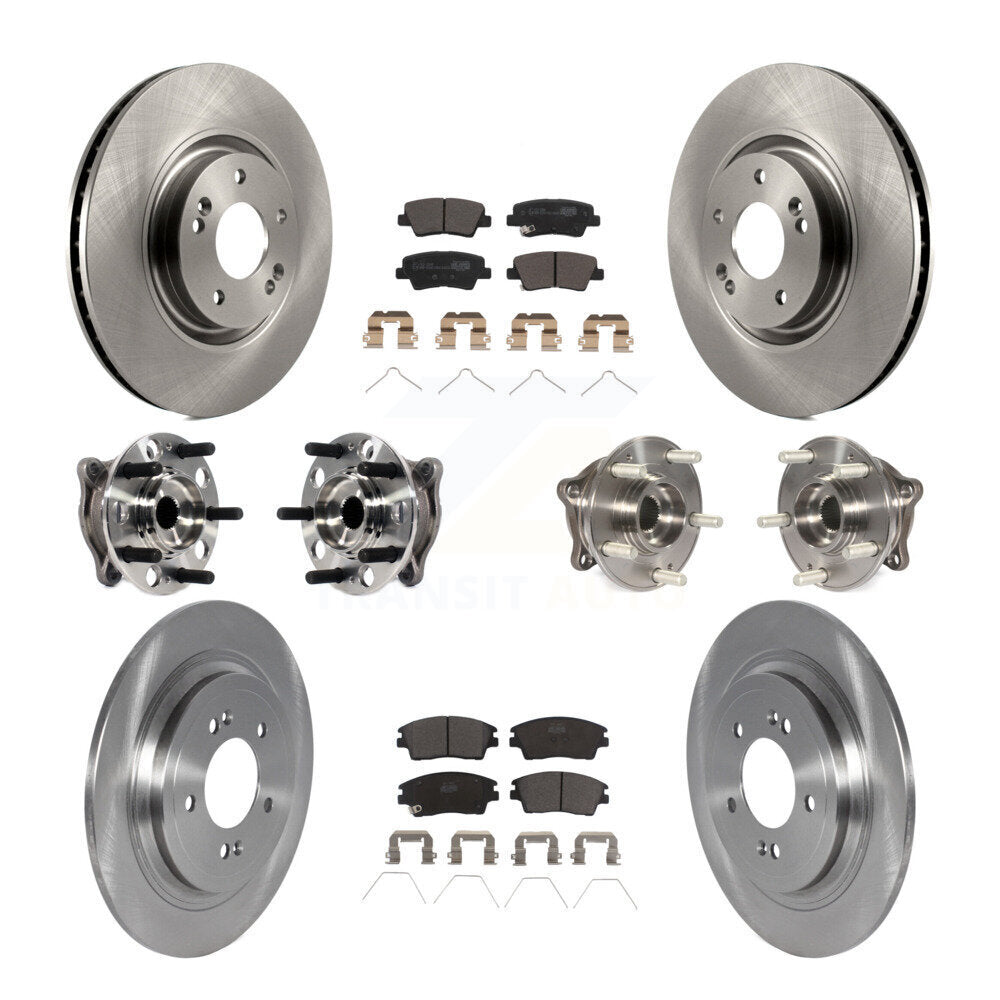 Kit de rotors et plaquettes de frein à disque, roulements de moyeu avant et arrière (10 pièces) pour Kia Sportage