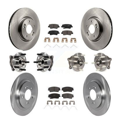 Kit de rotors et plaquettes de frein à disque, roulements de moyeu avant et arrière (10 pièces) pour Kia Sportage
