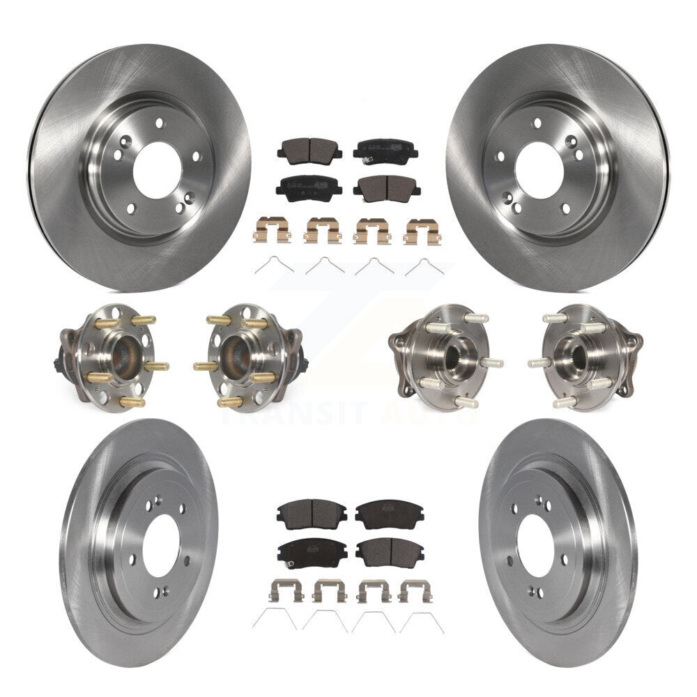Kit de plaquettes de rotor de frein à disque, roulement de moyeu avant et arrière (10 pièces) pour Kia Sportage Hyunda