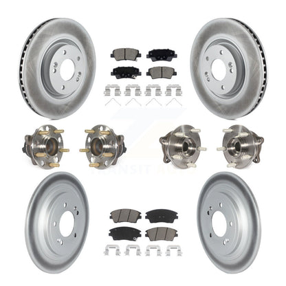 Kit de rotor et de plaquettes de frein à disque revêtus de roulement de moyeu avant et arrière (10 pièces) pour Kia Sportag