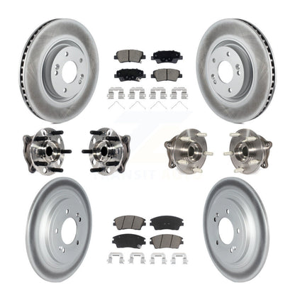 Kit de rotor et de plaquettes de frein à disque revêtus de roulement de moyeu avant et arrière (10 pièces) pour Kia Sportag