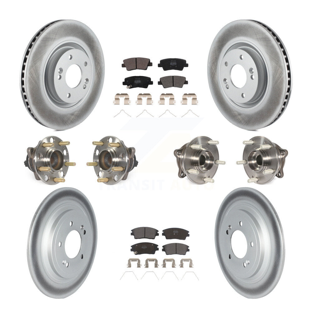 Kit de rotor et de plaquettes de frein à disque revêtus de roulement de moyeu avant et arrière (10 pièces) pour Kia Sportag