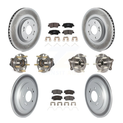 Kit de rotor et de plaquettes de frein à disque revêtus de roulement de moyeu avant et arrière (10 pièces) pour Kia Sportag