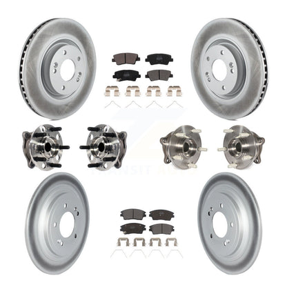 Kit de rotor et de plaquettes de frein à disque revêtus de roulement de moyeu avant et arrière (10 pièces) pour Kia Sportag