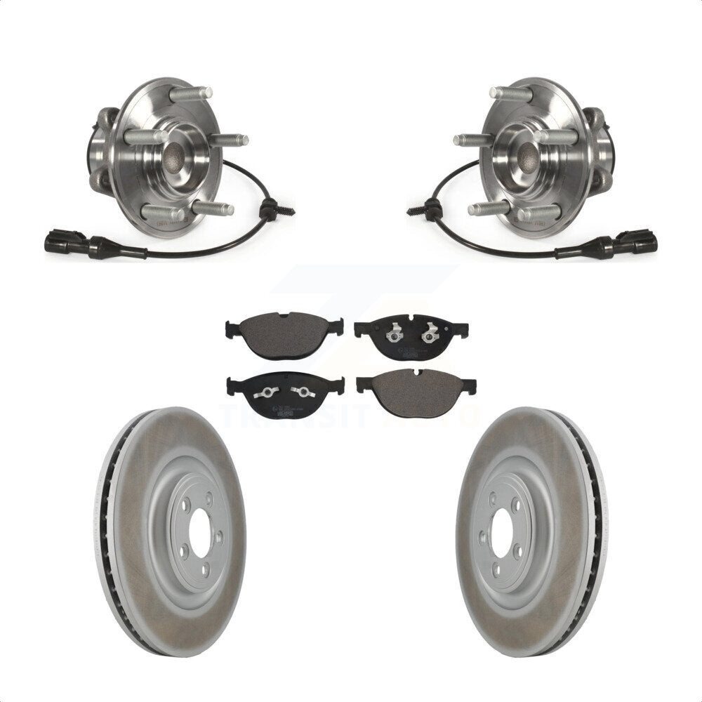 Ensemble de roulement de moyeu avant, Rotor de frein à disque revêtu et Kit de plaquettes pour Jaguar XF X
