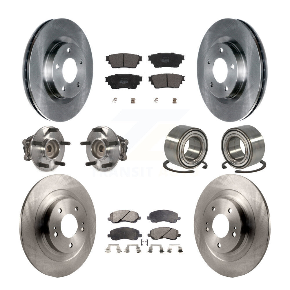 Kit de Rotor et de plaquettes de frein, roulement de moyeu avant et arrière (10 pièces) pour Mitsubishi Outlander FW