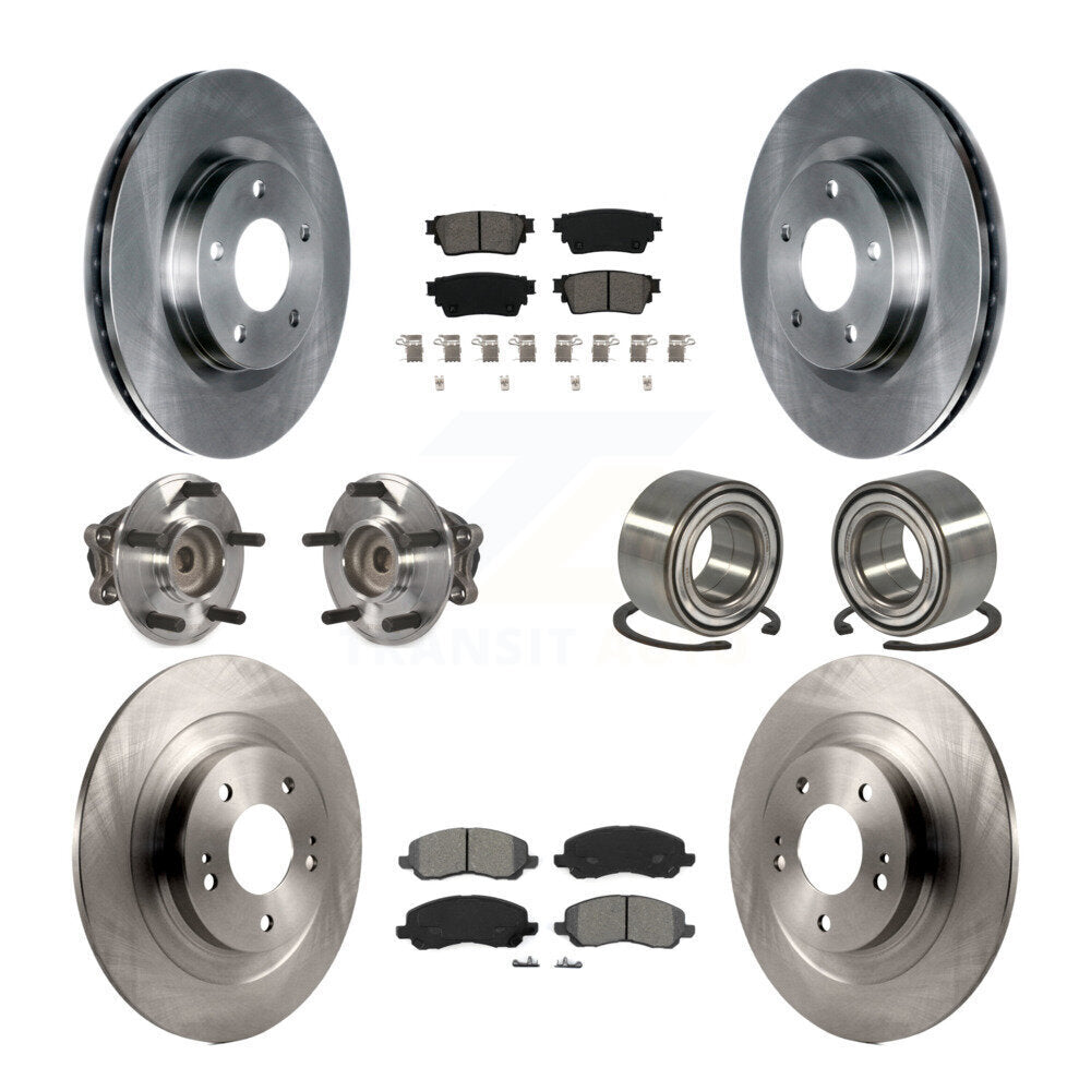 Kit de Rotor et de plaquettes de frein, roulement de moyeu avant et arrière (10 pièces) pour Mitsubishi Outlander FW