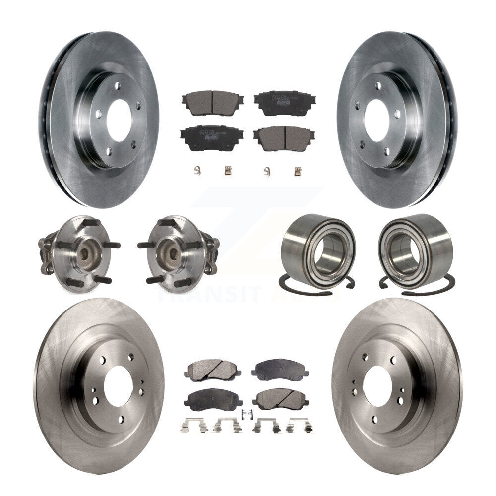 Kit de Rotor et de plaquettes de frein, roulement de moyeu avant et arrière (10 pièces) pour Mitsubishi Outlander FW