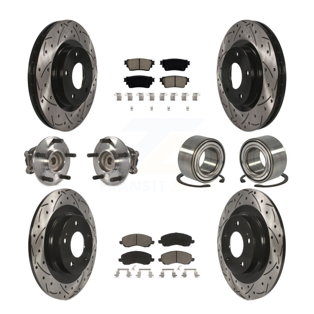 Kit de plaquettes de rotor de frein, roulement de moyeu avant et arrière (10 pièces) pour Mitsubishi Outlande