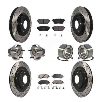 Kit de plaquettes de rotor de frein, roulement de moyeu avant et arrière (10 pièces) pour Mitsubishi Outlande