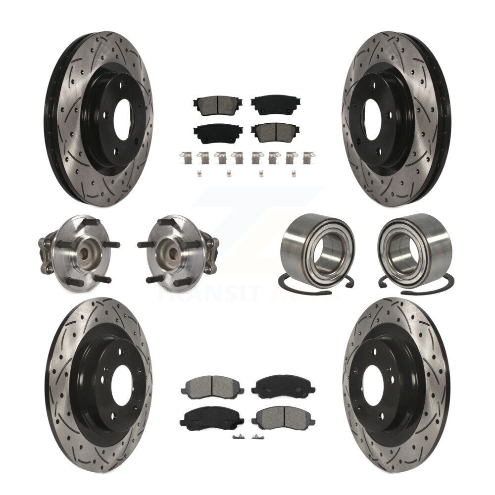 Kit de plaquettes de rotor de frein, roulement de moyeu avant et arrière (10 pièces) pour Mitsubishi Outlande