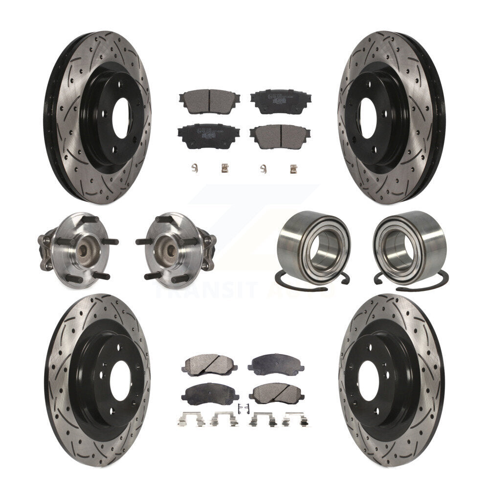 Kit de plaquettes de rotor de frein, roulement de moyeu avant et arrière (10 pièces) pour Mitsubishi Outlande