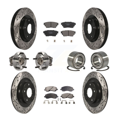 Kit de plaquettes de rotor de frein, roulement de moyeu avant et arrière (10 pièces) pour Mitsubishi Outlande