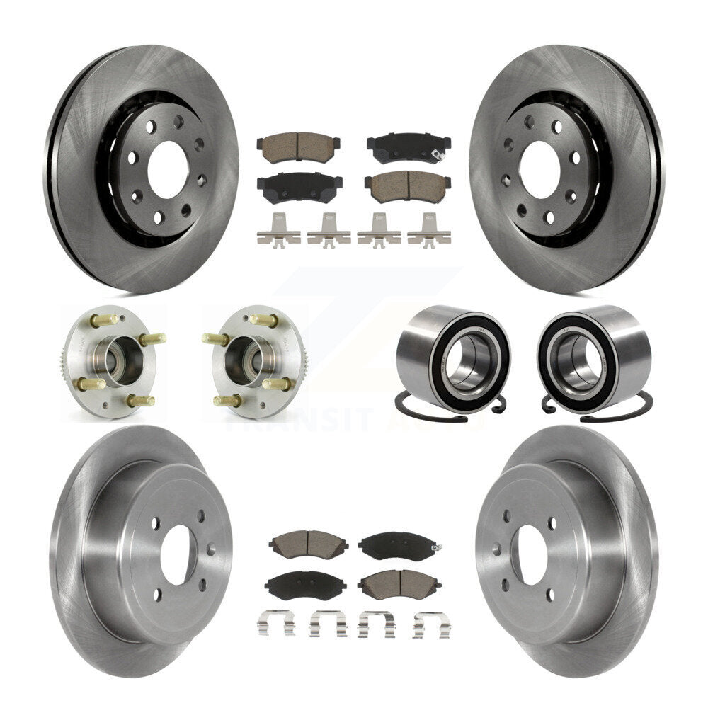Kit de rotors et plaquettes de frein à disque, roulement de moyeu avant et arrière (10 pièces) pour Chevrolet Spar