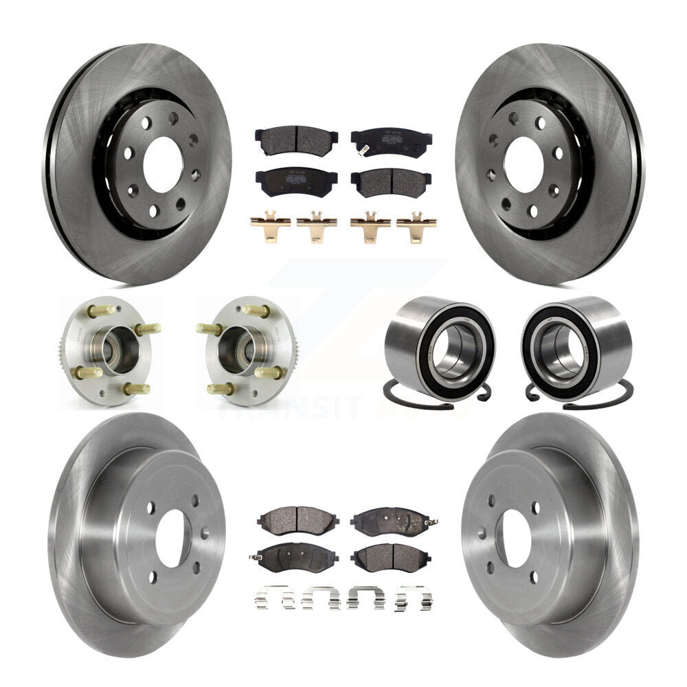 Kit de rotors et plaquettes de frein à disque, roulement de moyeu avant et arrière (10 pièces) pour Chevrolet Spar
