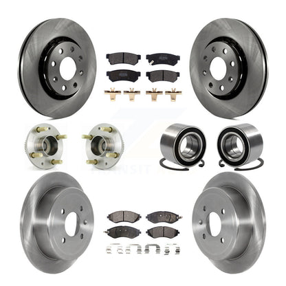 Kit de rotors et plaquettes de frein à disque, roulement de moyeu avant et arrière (10 pièces) pour Chevrolet Spar