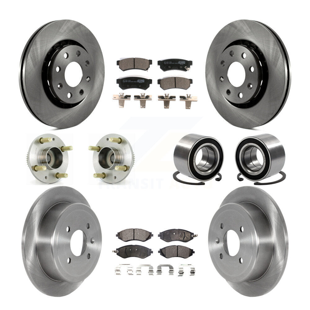 Kit de rotors et plaquettes de frein à disque, roulement de moyeu avant et arrière (10 pièces) pour Chevrolet Spar