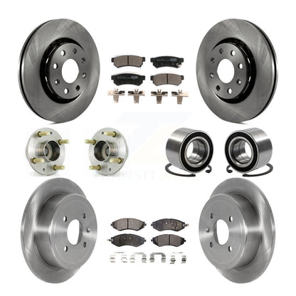 Kit de rotors et plaquettes de frein à disque, roulement de moyeu avant et arrière (10 pièces) pour Chevrolet Spar