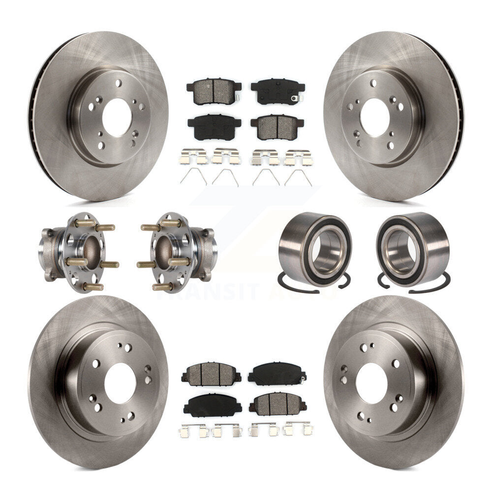 Kit de rotors et plaquettes de frein à disque, roulements de moyeu avant et arrière (10 pièces) pour Honda Accord