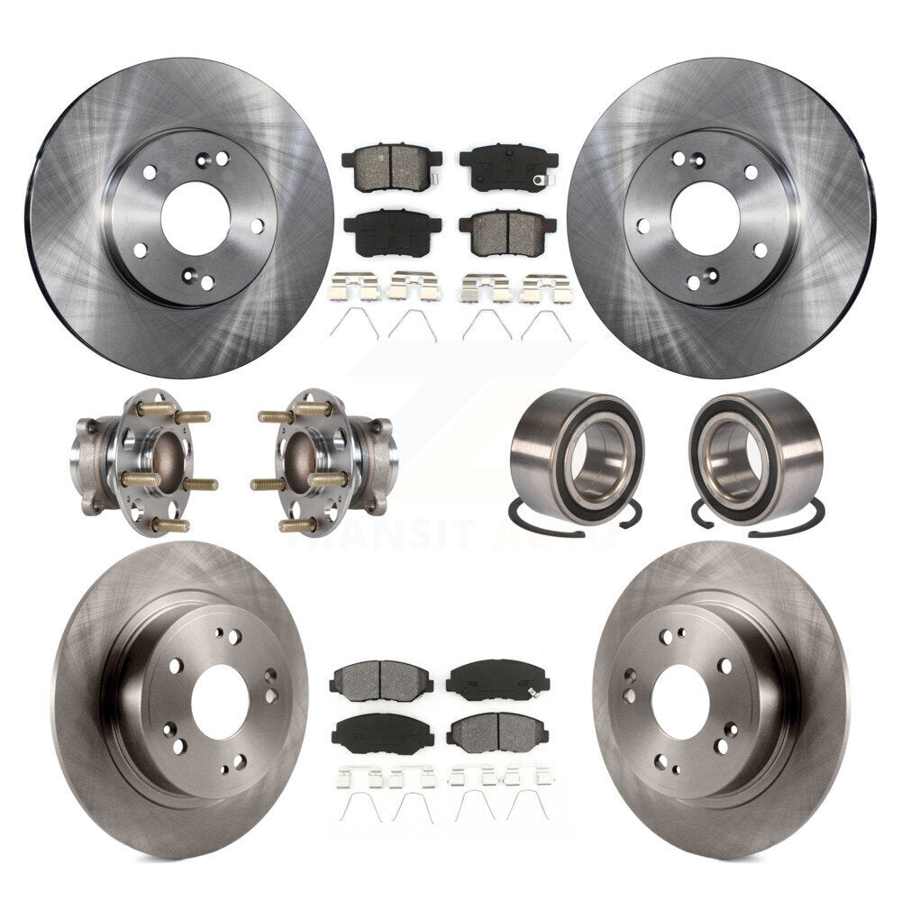 Kit de rotors et plaquettes de frein à disque, roulements de moyeu avant et arrière (10 pièces) pour Honda Accord