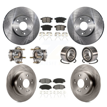 Kit de rotors et plaquettes de frein à disque, roulements de moyeu avant et arrière (10 pièces) pour Honda Accord