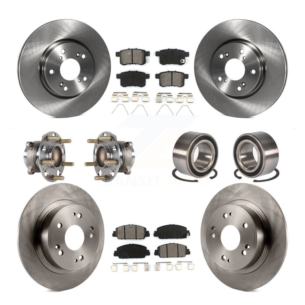 Kit de rotors et plaquettes de frein à disque, roulements de moyeu avant et arrière (10 pièces) pour Honda Accord
