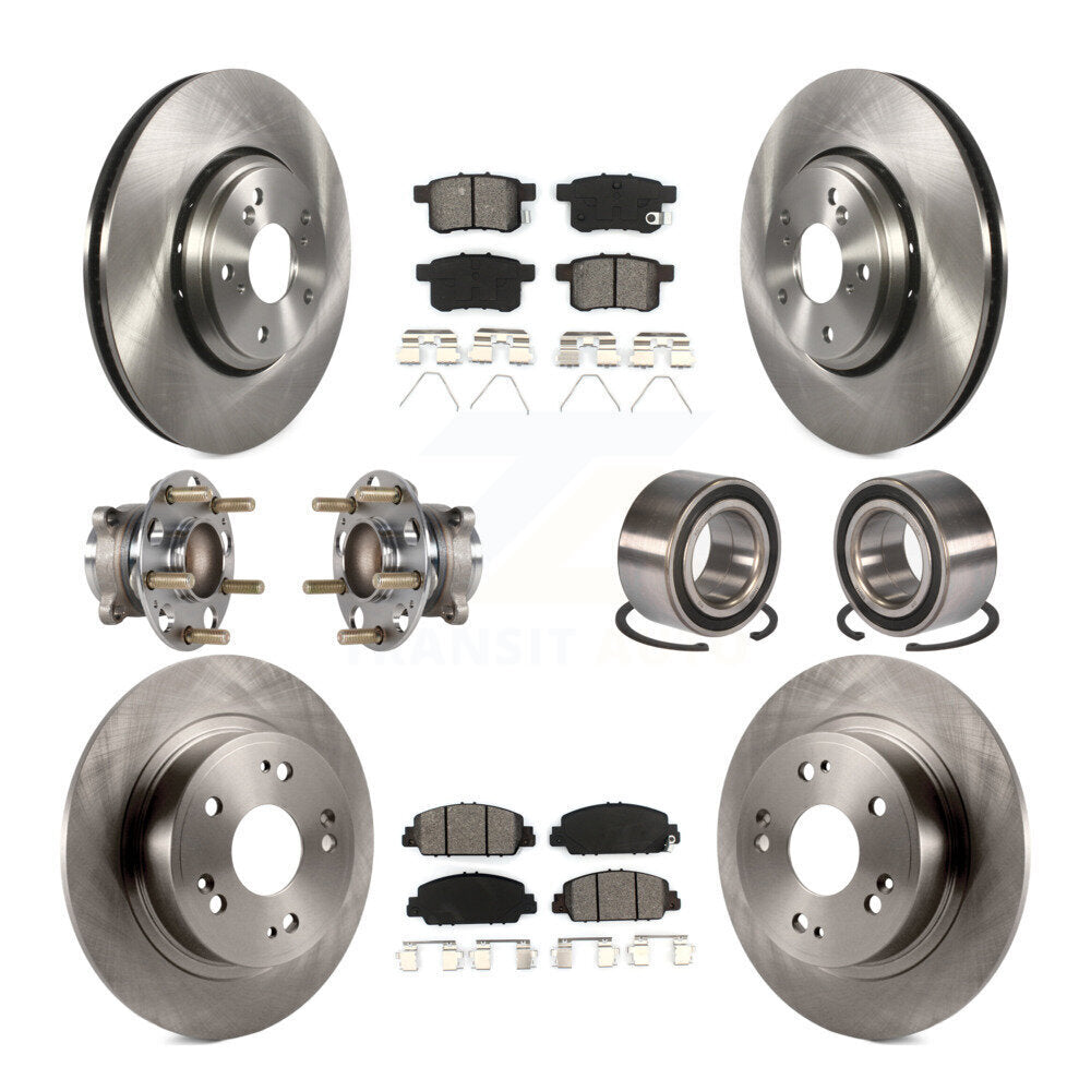 Kit de rotors et plaquettes de frein à disque, roulements de moyeu avant et arrière (10 pièces) pour Honda Accord