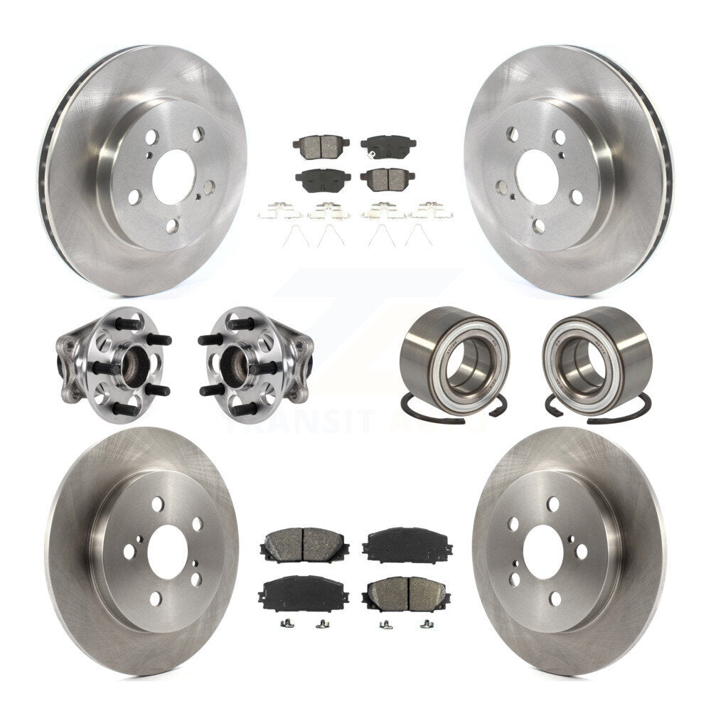 Kit de rotors et plaquettes de frein à disque, roulement de moyeu avant et arrière (10 pièces) pour Toyota Prius Prim