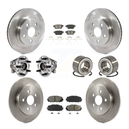 Kit de rotors et plaquettes de frein à disque, roulement de moyeu avant et arrière (10 pièces) pour Toyota Prius Prim