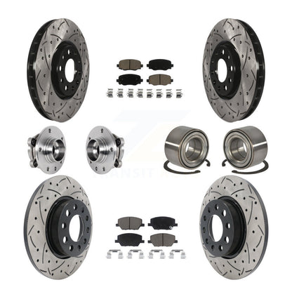 Kit de plaquettes de rotor de frein revêtues de roulement de moyeu avant et arrière (10 pièces) pour Fiat 500X AW 16-18