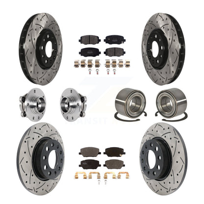 Kit de plaquettes de rotor de frein revêtues de roulement de moyeu avant et arrière (10 pièces) pour Fiat 500X AW 16-18