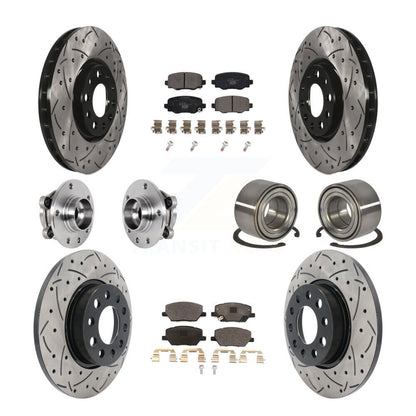 Kit de plaquettes de rotor de frein revêtues de roulement de moyeu avant et arrière (10 pièces) pour Fiat 500X AW 16-18