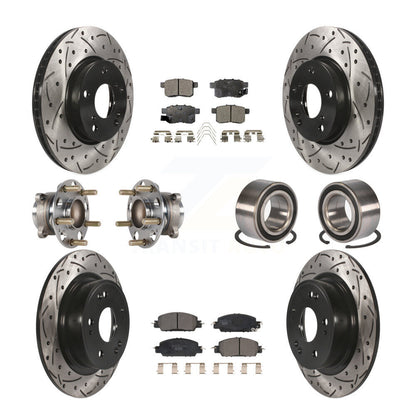 Kit de plaquettes de rotor de frein, roulement de moyeu avant et arrière (10 pièces) pour Honda Accord LX-17