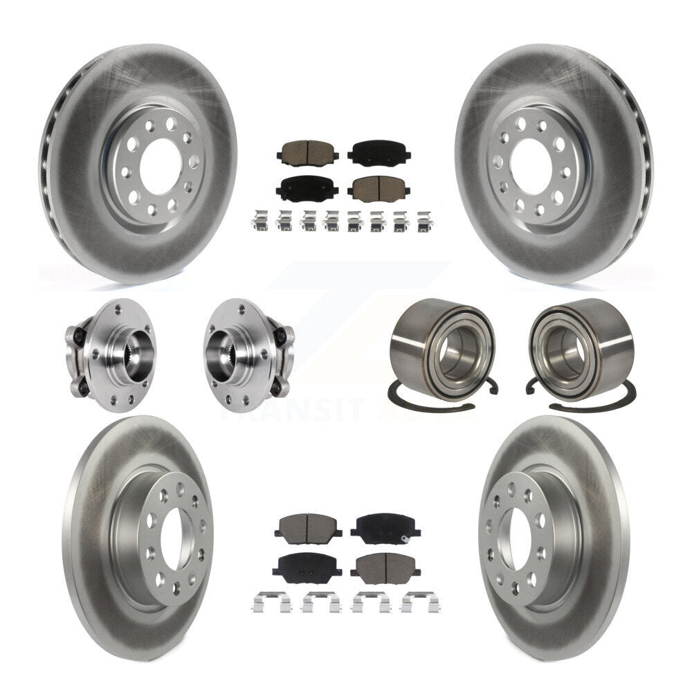 Kit de plaquettes de rotor de frein revêtues de roulement de moyeu avant et arrière (10 pièces) pour Fiat 500X AW 16-18