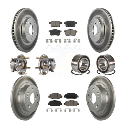 Kit de rotor et de plaquettes de frein à disque revêtus de roulement de moyeu avant et arrière (10 pièces) pour Honda Accor