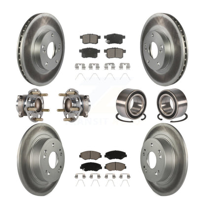 Kit de rotor et de plaquettes de frein à disque revêtus de roulement de moyeu avant et arrière (10 pièces) pour Honda Accor