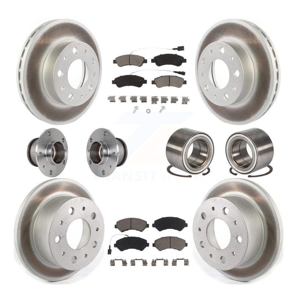 Kit de plaquettes de rotor de frein enduites de roulement de moyeu avant et arrière (10 pièces) pour Ram ProMaster 250