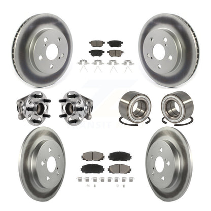 Kit de plaquettes de rotor de frein enduites de roulement de moyeu avant et arrière (10 pièces) pour Toyota Prius Prim