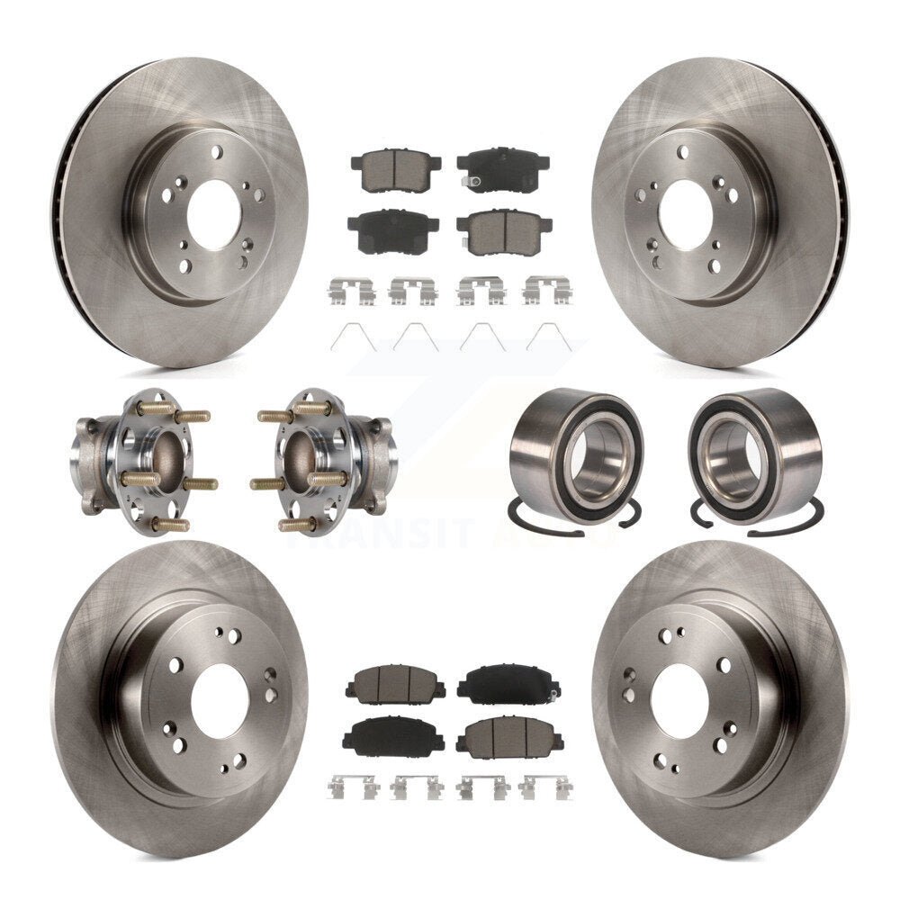Kit de rotors et plaquettes de frein à disque, roulements de moyeu avant et arrière (10 pièces) pour Honda Accord