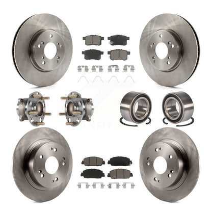 Kit de rotors et plaquettes de frein à disque, roulements de moyeu avant et arrière (10 pièces) pour Honda Accord