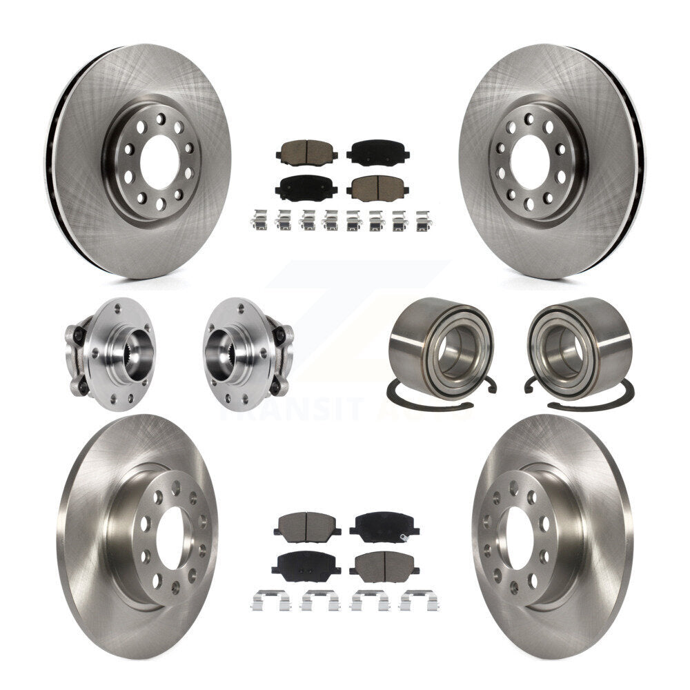 Kit de rotors et plaquettes de frein avec roulement de moyeu avant et arrière (10 pièces) pour Fiat 500X AW 2016 – 2018